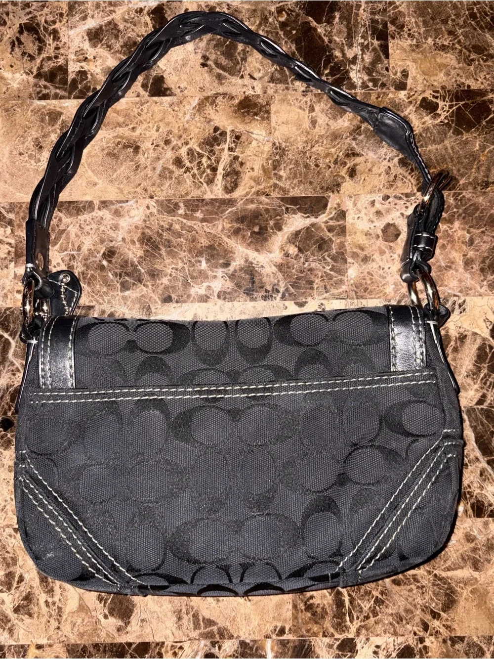 Y2K Coach Chelsea Signature Flap Braided Shoulder Bag